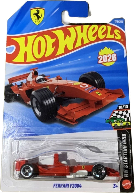 Hot Wheels Ferrari F2004 - Red (173/250) - on its card