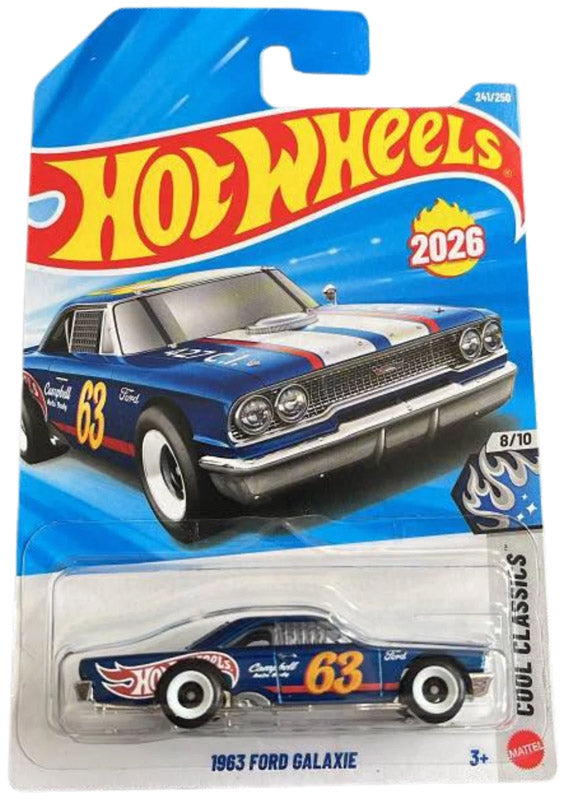 Hot Wheels 1963 Ford Galaxie - Blue (241/250) - on its card