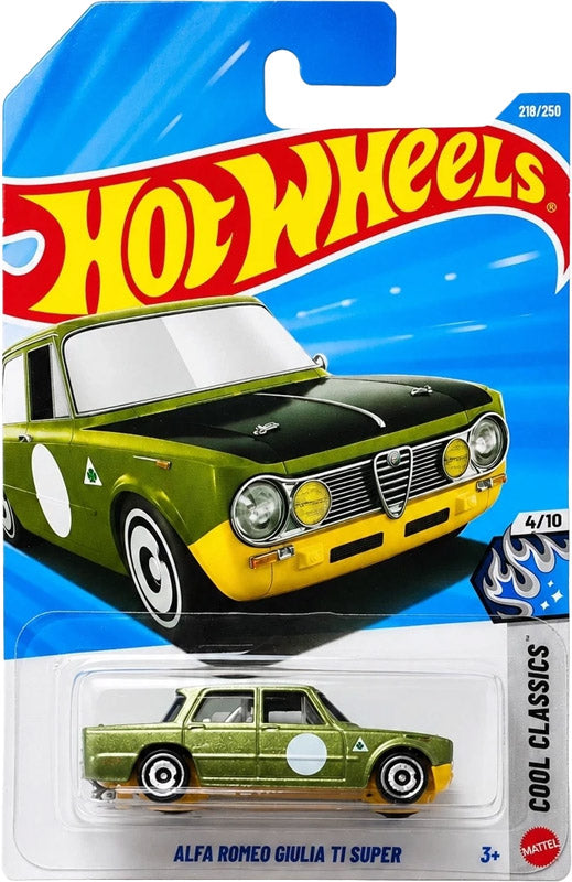 Hot Wheels Alfa Romeo Giulia TI Super - Metalflake Green (218/250) - on its card