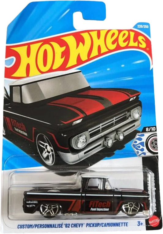 Hot Wheels Custom '62 Chevy Pickup - Black (220/250) - on its card