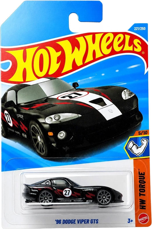 Hot Wheels '96 Dodge Viper GTS - Black (221/250) - on its card