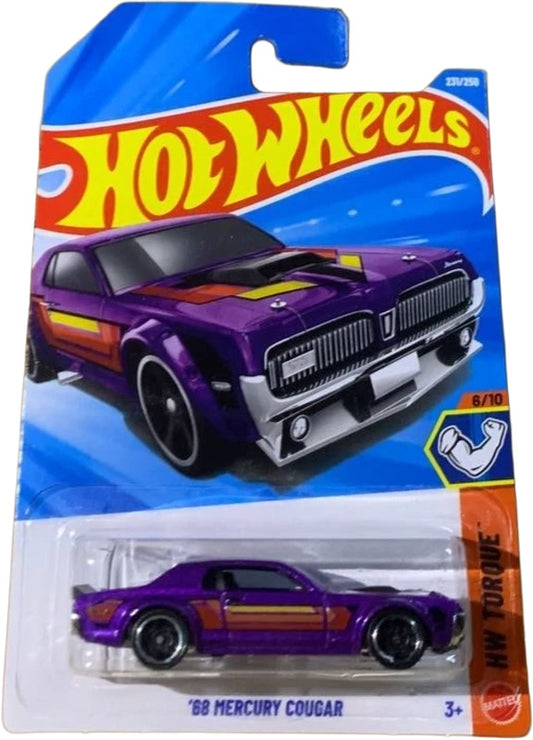 Hot Wheels '68 Mercury Cougar - Purple (231/250) - on its card