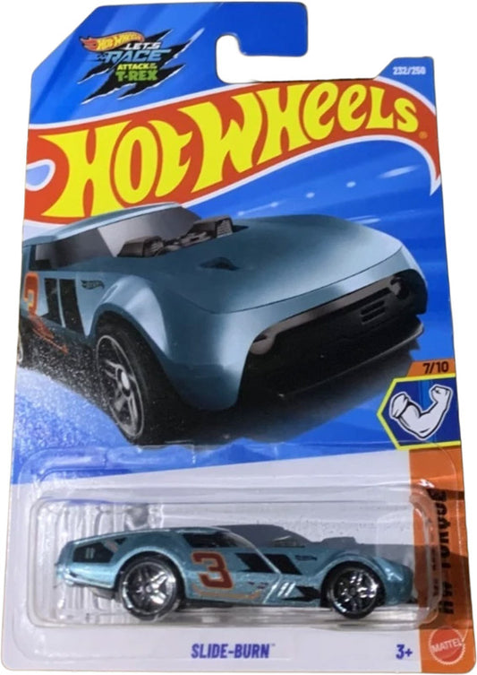 Hot Wheels Slide-Burn - Turquoise (232/250) - on its card