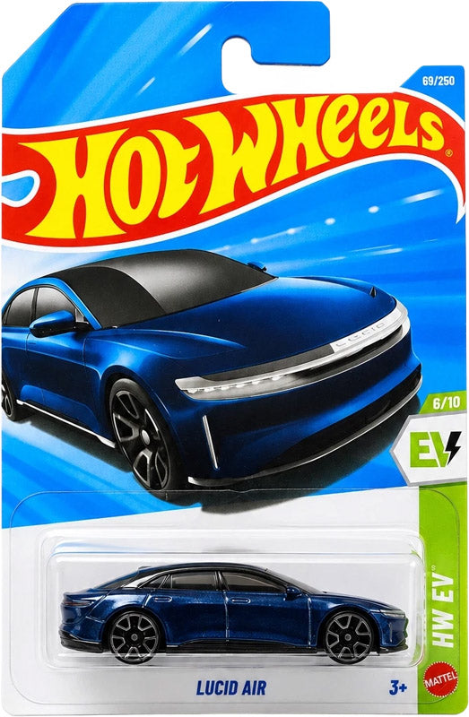 Hot Wheels Lucid Air - Blue (59/250) - on its card