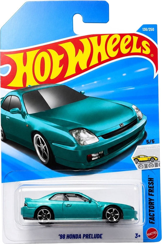 Hot Wheels '98 Honda Prelude - Teal (136/250) - on its card