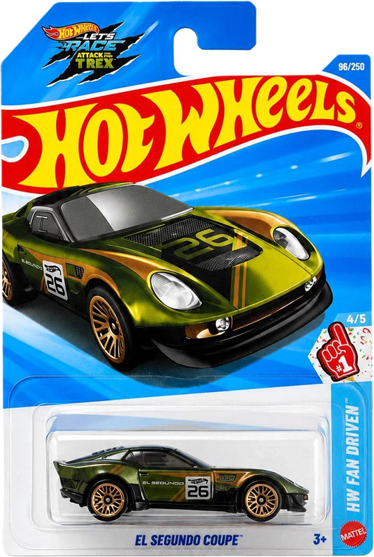 Hot Wheels El Segundo Coupe - Olive Green (96/250) - on its card