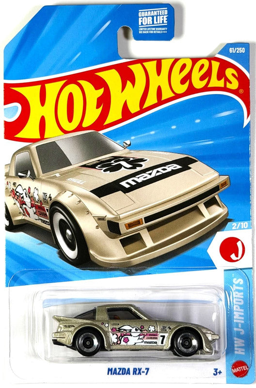 Hot Wheels Mazda RX-7 - Rose Gold (61/250) - on its card