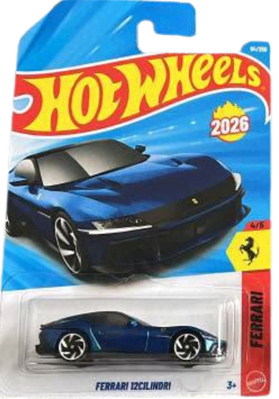 Hot Wheels Ferrari 12Cilindri - Blue (94/250) - on its card