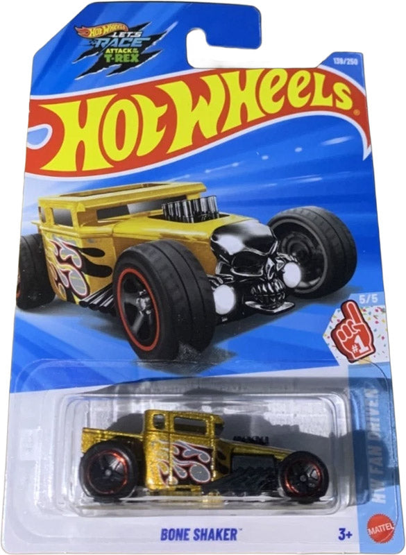 Hot Wheels Bone Shaker - Gold (139/250) - on its card