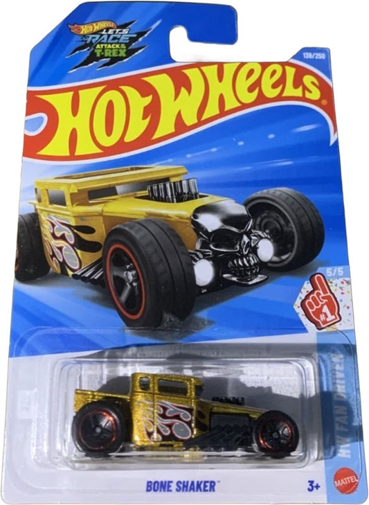 Hot Wheels Bone Shaker - Gold (139/250) - on its card